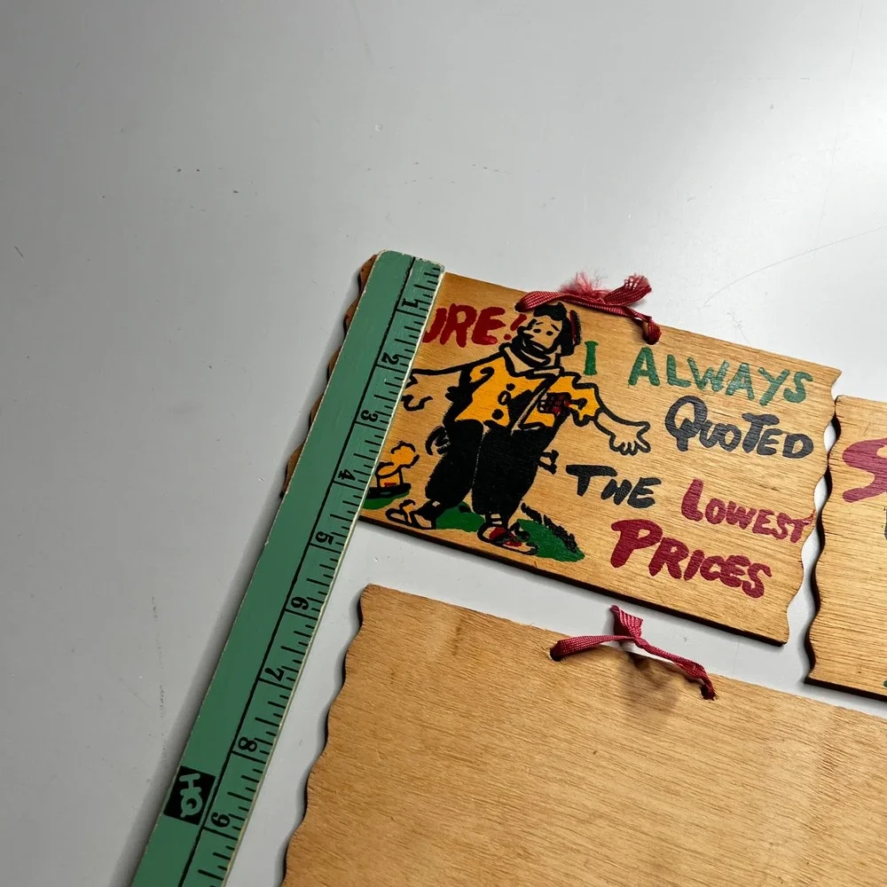 Vintage Hand Painted Wooden Signs‎ Sure I Always Quoted The Lowest Prices Hobo